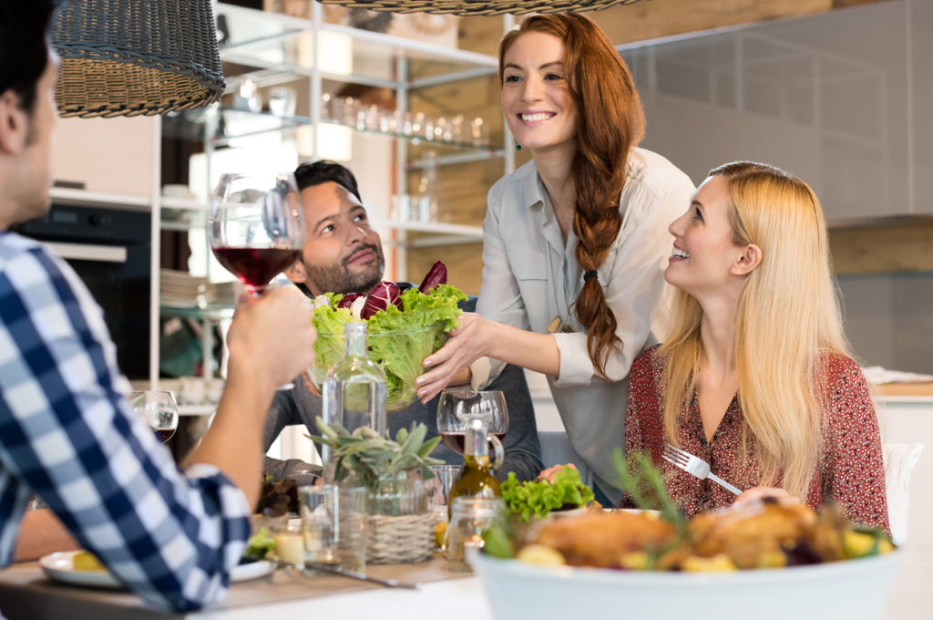 Woman Serving Salad