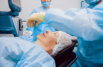 Woman About to Have Cataract Surgery
