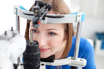 Woman Having an Eye Exam